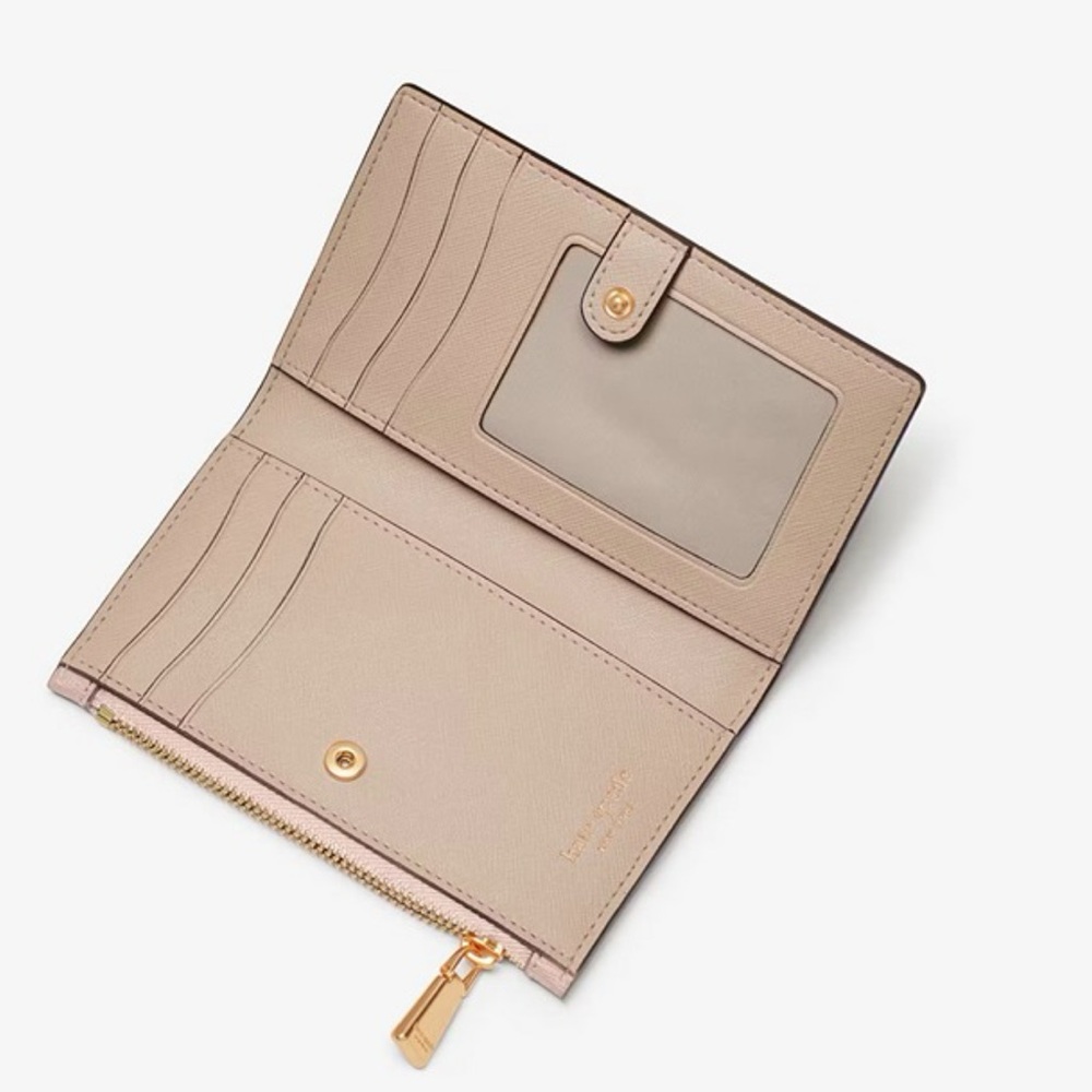 Kate Spade Pink Wallet Minimalist Design Saffiano Texture - Picture 2 of 3